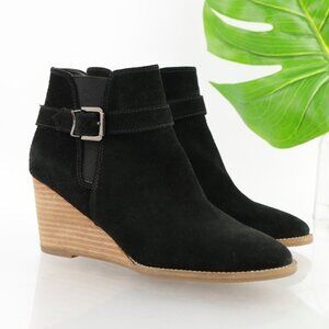 Blondo Womens Natalia Boots Size 9.5 M Waterproof Black Suede Booties Wedge Heel